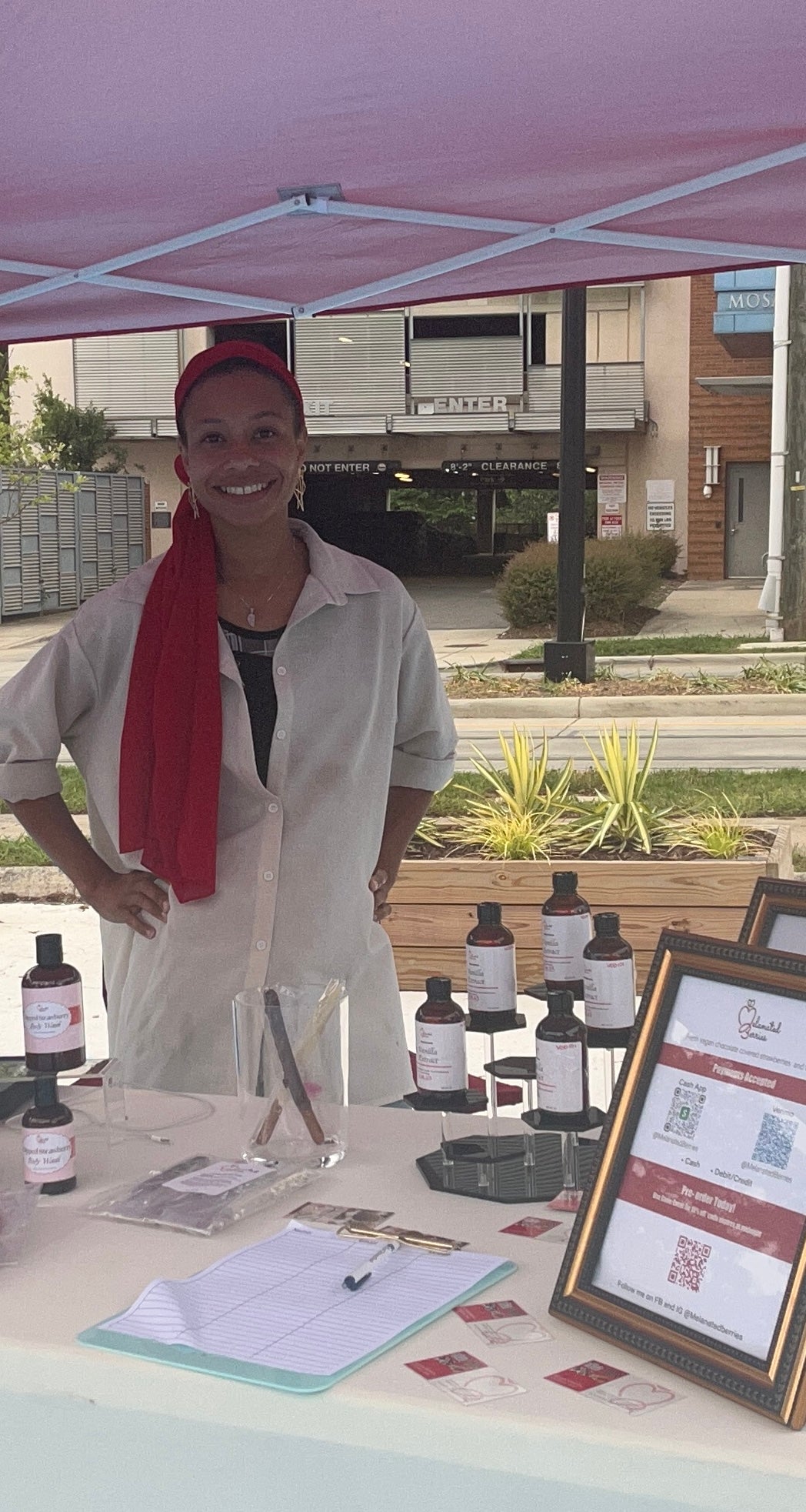 Standing at my vending table at the Black Food Truck Friday event in Charlotte, North Carolina