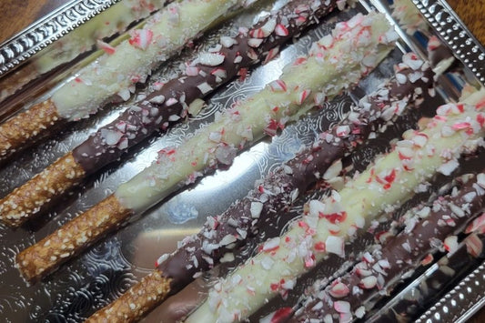 Dipped Pretzel Rods with Mint (Winter Exclusive)