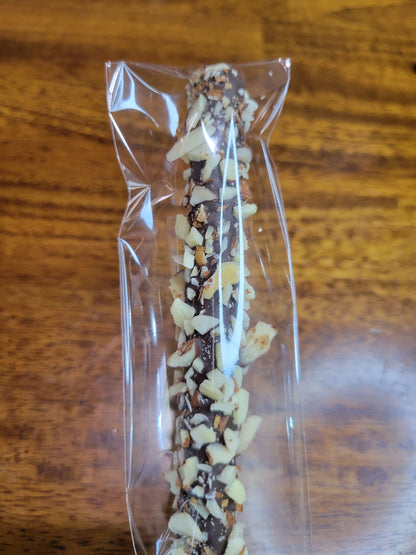 Dipped Pretzel Rods with Almonds